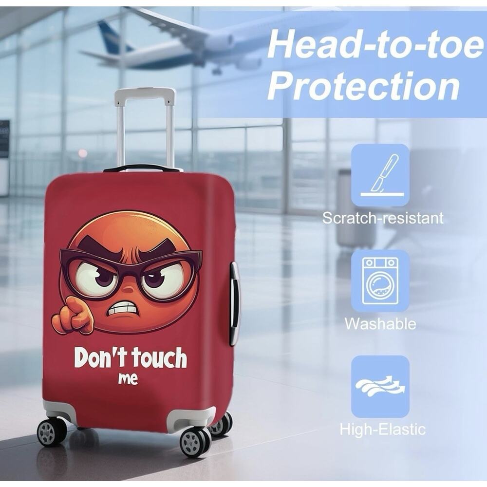 Elastic Suitcase Protective Cover Size M Check Pics Funny Don’t Touch Me - Picture 2 of 10